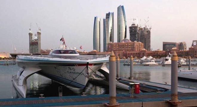 PlanetSolar berthed in Abu Dhabi ©  SW